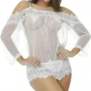 𝅺NIGHTGOWN See Through Chemise Nightwear Boudoir Nighty Teddy Lingerie